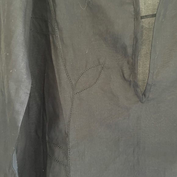Mango XL Black Sheer Tunic Blouse, BoHo - Picture 3 of 3